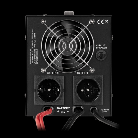 Zasilacz awaryjny KEMOT PROsinus-1500/24-LFP4 przetwornica z czystym przebiegiem sinusoidalnym i funkcją ładowania 24V 230V 1500VA/1050W