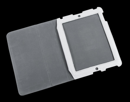 Etui dedykowane do Apple iPad 2 skóra białe naturalna