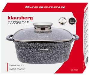 Garnek aluminium, szary marmurek 22x22cm 3,7l Klausberg KB-7529