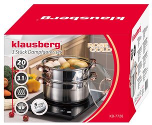 KB7728 Garnek do gotowania na parze 3 elm, 20cm, 3,1L KB-7728