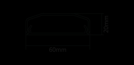 Listwa maskująca plastikowa biała 60x20x750mm