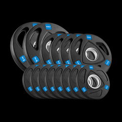 Zestaw obciążeń żeliwnych gumowanych 30kg ( 8x1.25kg + 4x2.5kg + 2x5kg ), otwór olimpijski 51mm, REBEL ACTIVE