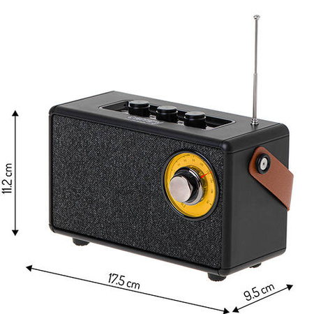 CR 1902 Black Radio FM z Bluetooth - USB-c