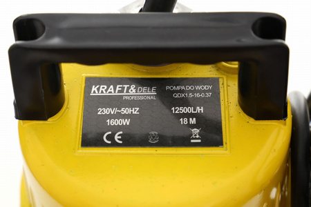 ZATAPIALNA POMPA DO WODY 1600W 1" KD758 - KRAFT&DELE