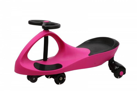Jeździk Grawitacyjny Swing Car model 8097 Kauczukowe Koła LED róż-czarny