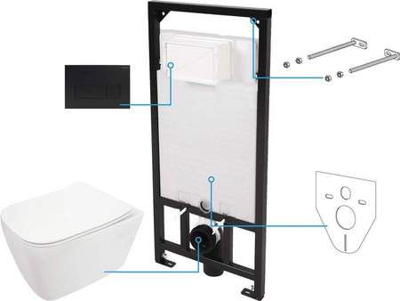 Zestaw WC podtynkowy 6 w 1 (CDYN6ZPW) - Deante