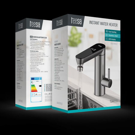 Przepływowy podgrzewacz wody - bateria stojąca metalowa