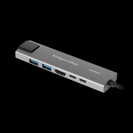 Adapter (HUB) USB typu C na HDMI/2x USB3.0/2x USB typu C/RJ45