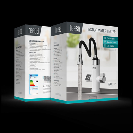 Przepływowy podgrzewacz wody bateria kuchenna z elastyczną wylewką