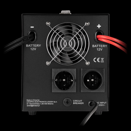 Zasilacz awaryjny KEMOT PROsinus-1500-LFP4 przetwornica z czystym przebiegiem sinusoidalnym i funkcją ładowania 12V 230V 1500VA/1050W
