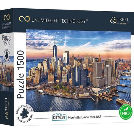 Puzzle 1500 elementów UFT Widok miasta Manhattan, New York, USA