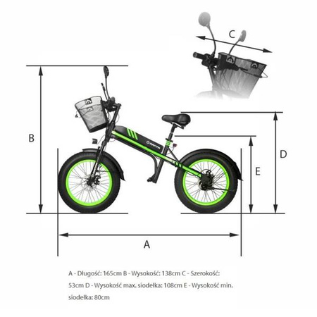 MANTA Pojazd elektryczny FAT Flinston 20” 350 W (5902510671495) - Manta