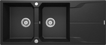 Zlewozmywak granitowy 2-komorowy z ociekaczem (ZQN G213) - Deante
