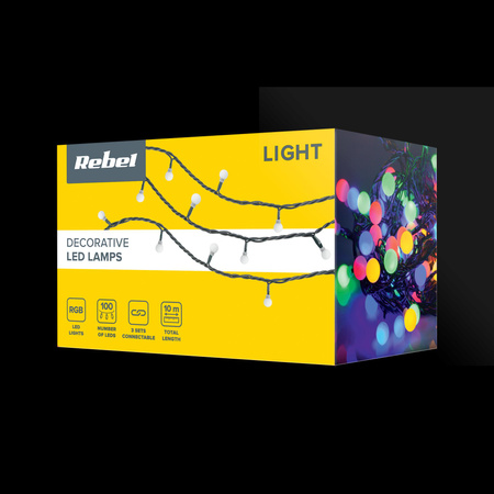 Lampki choinkowe Led Rebel zewnętrzne 10m, RGB ze zmianą trybu świecenia