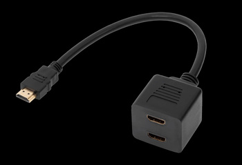 Adaptor HDMI wtyk-2 x gniazdo na kablu 30cm