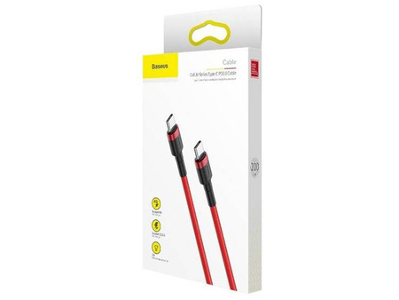 BASEUS Kabel USB-C - USB-C 2,0m Cafule PD 2.0 QC 3.0 60W (CATKLF-H09) Red