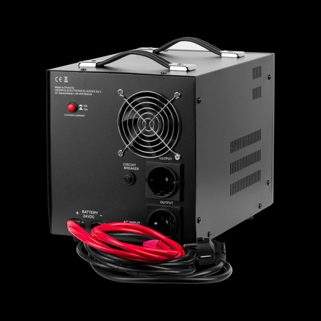 Zasilacz awaryjny KEMOT PROsinus-2600/24 przetwornica z czystym przebiegiem sinusoidalnym i funkcją ładowania 24V 230V 2600VA/1800W - kolor czarny