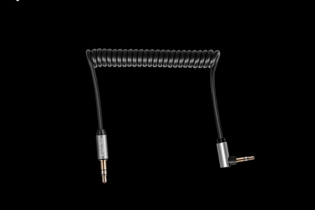 Kabel jack 3.5 kątowy - jack 3.5 prosty sprężynka Kruger&Matz Basic
