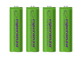 ESPERANZA AKUMULATORKI NI-MH AA 2000MAH 4SZT. ZIELONE