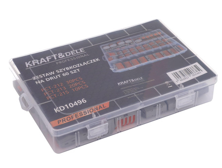 Zestaw szybkozłączek na drut 60szt. KD10496 - KRAFT&DELE
