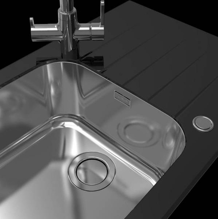 GLASSIX 40 PUSH UP 860x500mm satyna - czarny ALVEUS (1123645)