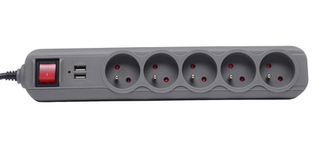 Przedłużacz z gniazdami USB 1,5m KD4033 - KRAFT&DELE