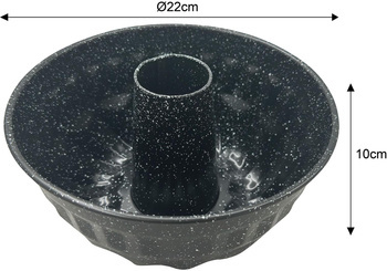 Forma, metalowa, okrągła z dziurką, z powłoką nieprzywieralną, czarna, średnica 22 cm, Klausberg, KB-7839 KB-7839