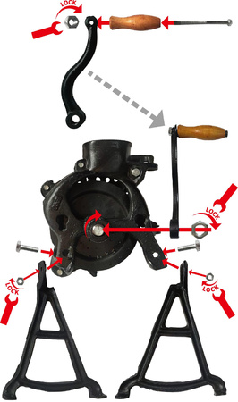 Maszynka żeliwna do łuskania ziaren z kolb kukurydzianych KH-1841 KH-1841