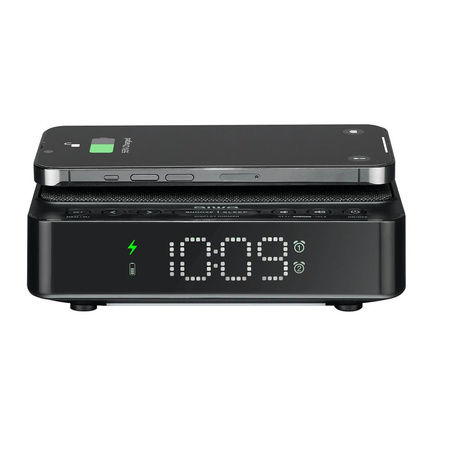 Radiobudzik z ładowaniem bezprzewodowym AIWA CR-30BK czarny (8435256810981) - AIWA