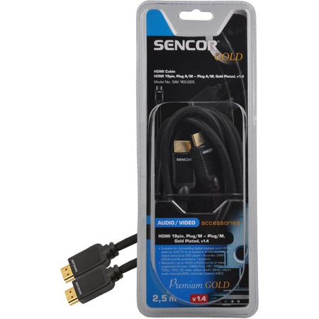 HDMI KABEL SAV 165-025 HDMI M-M 2,5M v1.4 SENCOR