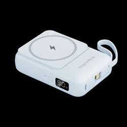POWERBANK indukcyjny Kruger&Matz 10000 mAh Mag Safe z kablem niebieski