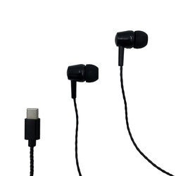 MAGICSOUND USB-C - Słuchawki douszne z mikrofonem do smartfonów z portem USB-C. Czarne