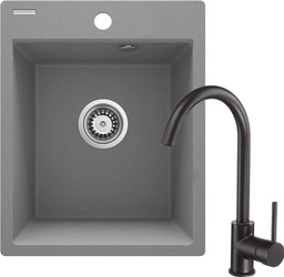 Zlewozmywak granitowy z baterią 1-komorowy (ZRCBS103) - Deante