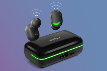 Słuchawki bezprzewodowe dokanałowe z powerbank Rebel SN-E10