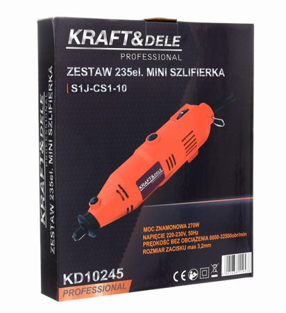 Mini szlifierka 270W KD10245 235elem. - KRAFT&DELE
