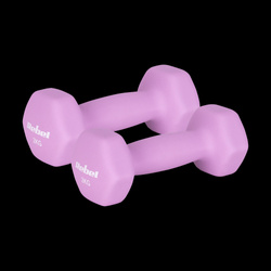 Hantelki żeliwne neoprenowe HEX 2x2kg, REBEL ACTIVE