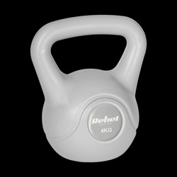 Kettlebell bitumiczny 4 kg szary REBEL ACTIVE