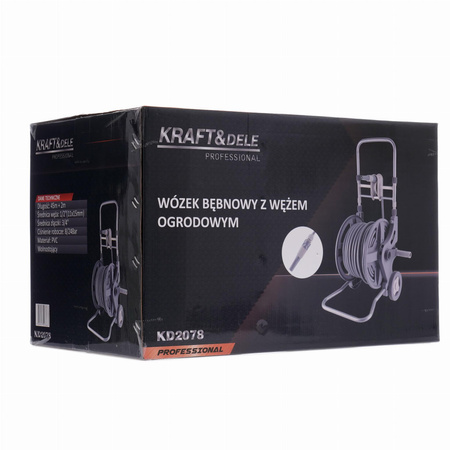 Wózek ogrodowy z wężem 45m+2m 1/2" KD2078 - KRAFT&DELE