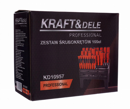 Zestaw śrubokrętów i bitów 100 el. KD10957 - KRAFT&DELE