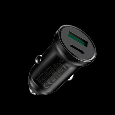 Ładowarka samochodowa 30 W USB + USB typu C z funkcją PowerDelivery i QuickCharge