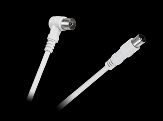 Kabel TV - VIDEO kątowo - prosty biały 10m