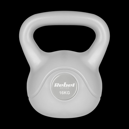 Kettlebell bitumiczny 16 kg szary REBEL ACTIVE