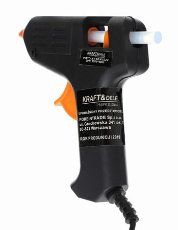 PISTOLET DO KLEJU NA GORĄCO 20W + 7 WKŁADÓW KD10351 - KRAFT&DELE