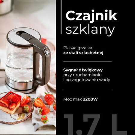 MS 1301 black Czajnik szklany 1,7 L z regulacją temp.