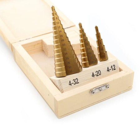 Wiertła stopniowe 4-32mm 3szt. KD10244 - KRAFT&DELE