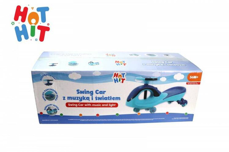 Jeździk Grawitacyjny Swing Car z muzyką i światłem niebiesko-czerwony