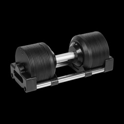 Hantel żeliwny regulowany automat 36 kg, skok co 1kg, REBEL ACTIVE