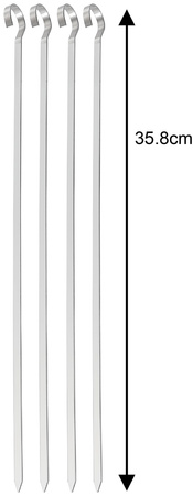 Szpikulce do grilla, zestaw- 4 szt, 35,8cm, stal nierdzewna, KINGHoff, KH-1914 KH-1914
