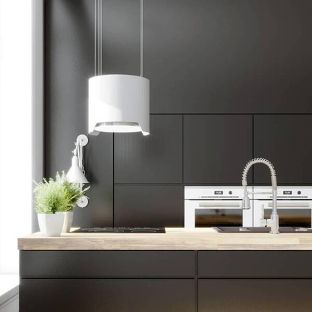 Okap kuchenny jak lampa cichy nowoczesny GLOBALO Arenoflow 39.4 White