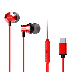 Słuchawki Dokanałowe Przewodowe AIWA ESTM-50USB-C/RD z mikrofonem czerwone (8435256811162) - AIWA